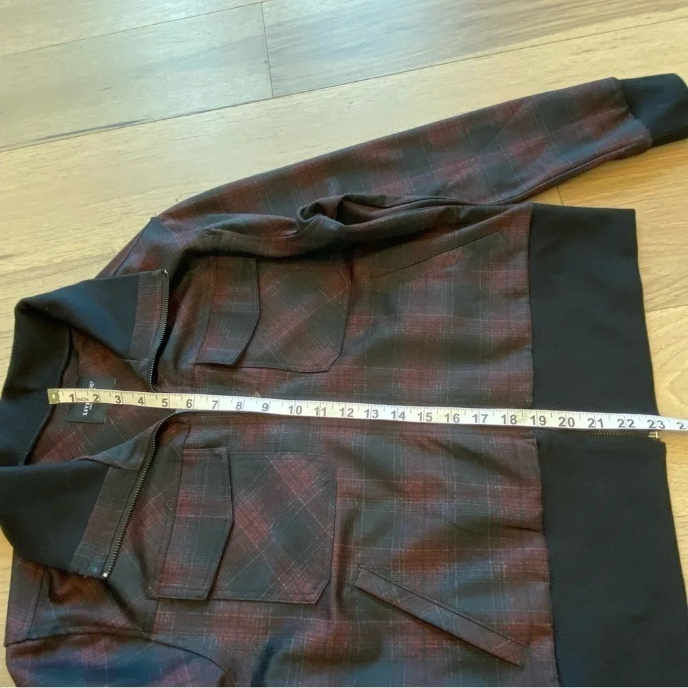Liverpool Red & Black Plaid Bomber Jacket